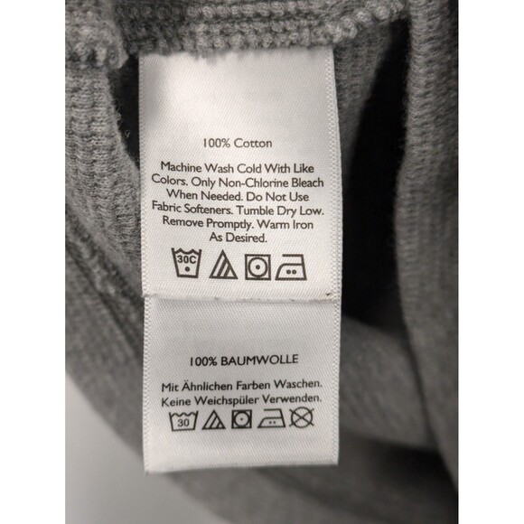 Eddie Bauer Gray Waffle Knit Cotton Shirt Men sz L Tall Stretch Outdoors Basic - Picture 10 of 10